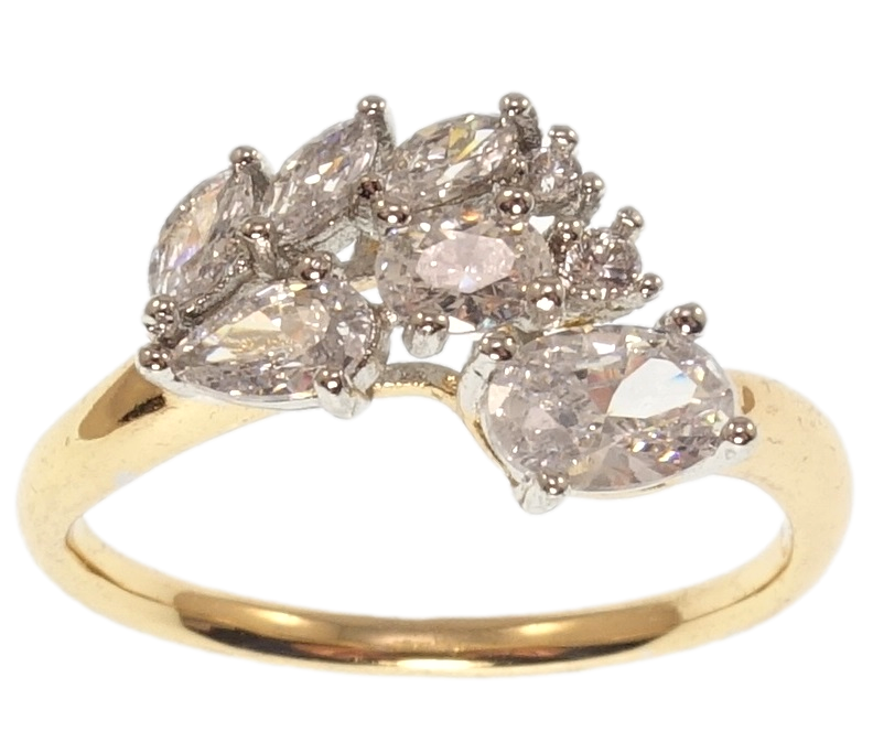 

Кольцо Xuping Позолота 18K+Родий "Кристальная веточка" р.16.5,17,17.5,18,19,19.5