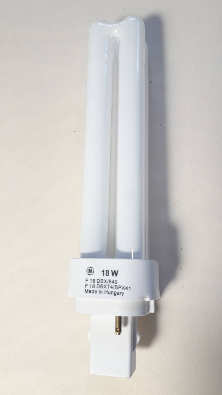 

Лампа люминисцентная (компакт) F18DBX \SPX41\ 840 G24d-2 (тип PL-C). GE.