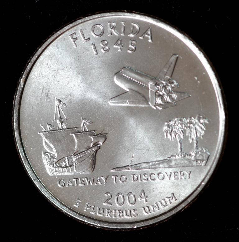 

Монета США 25 центов 2004 г. Флорида