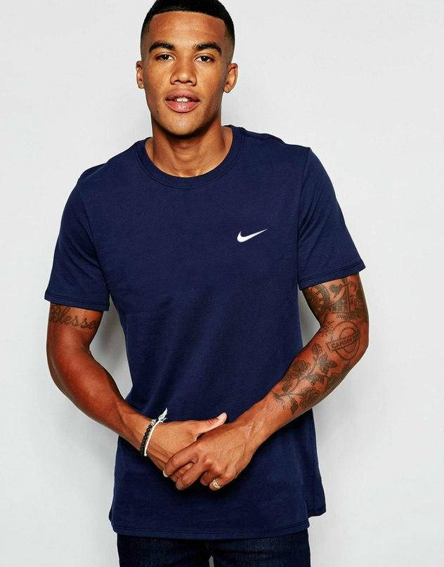 

Трикотажная мужская футболка Найк, хлопковая футболка Nike S синяя