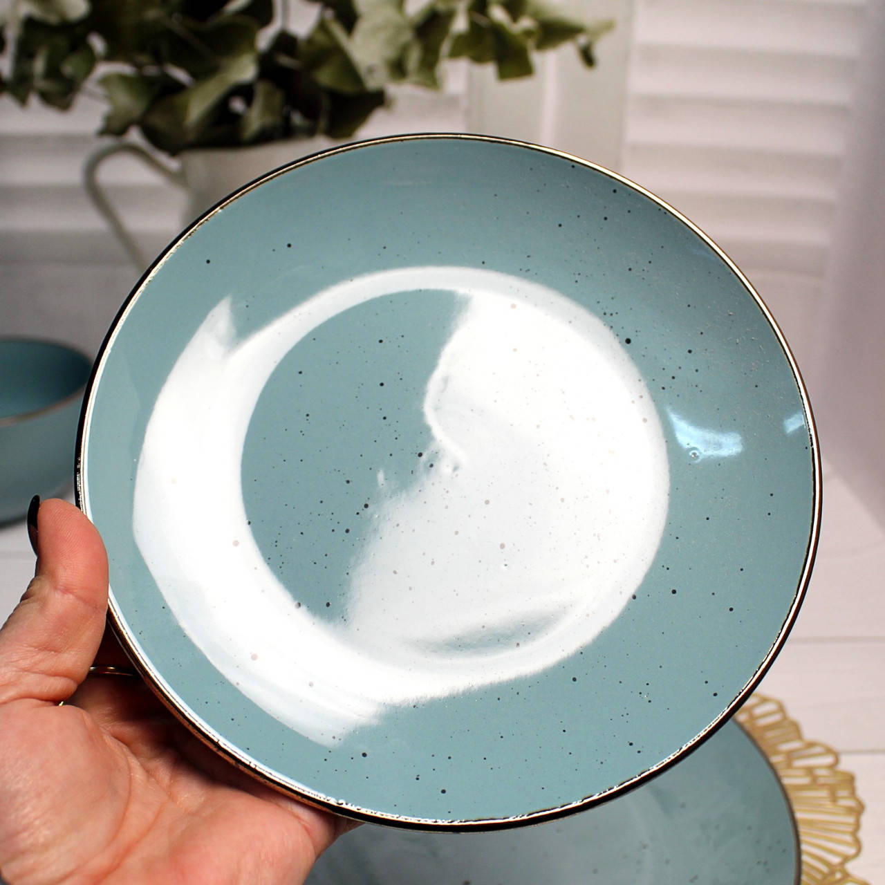 

Голубая персональная тарелка 19 см Ardesto Bagheria Misty blue, Голубой