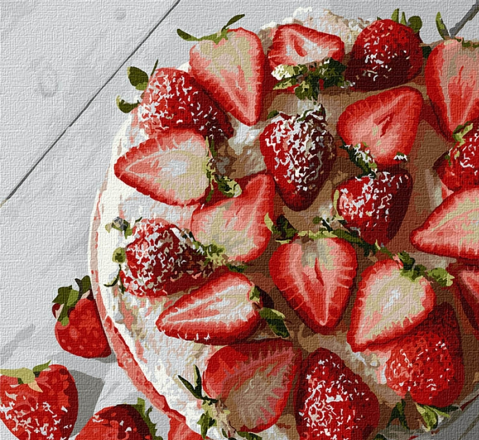 

Набір для розпису по номерах. "Полуничне щастя" 30*30см