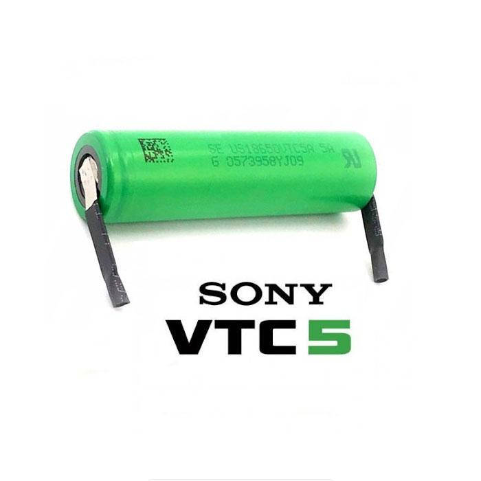 

Высокотоковый аккумулятор с клемами под пайку SONY 18650 Li-Ion, 2600mah VTC5 30A (60A) , 3.7V (2.75-4.2V)