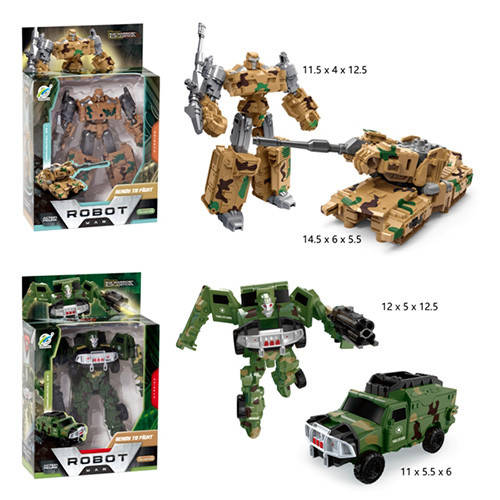 

Трансформер 39-26 (60шт) 12см, робот+военный транспорт, 2 вида, в кор-ке, 14-22,5-6см