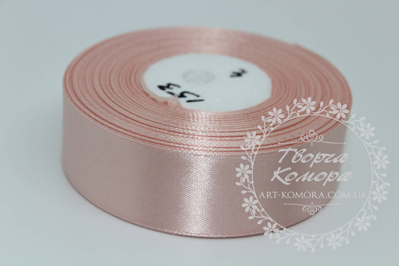 

Атласная лента 2,5 см, пудра №153