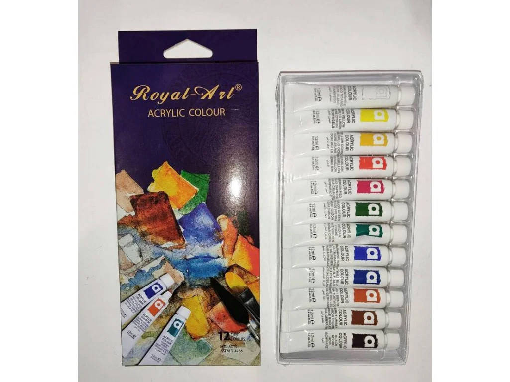 

Акриловые краски художественные 12 цветов по 12мл в тюбиках "Royal Art"