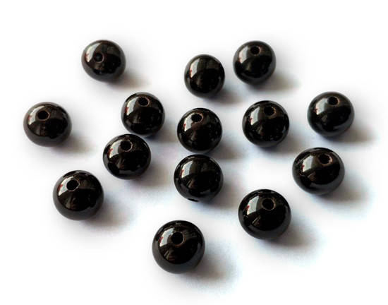 

Бусинки (звенья) турманиевые (М-03) Шарики чёрные поштучно