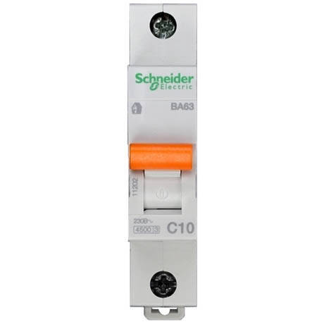 

Автоматический выключатель Schneider Electric Домовой 1P 10А (C) 4.5кА