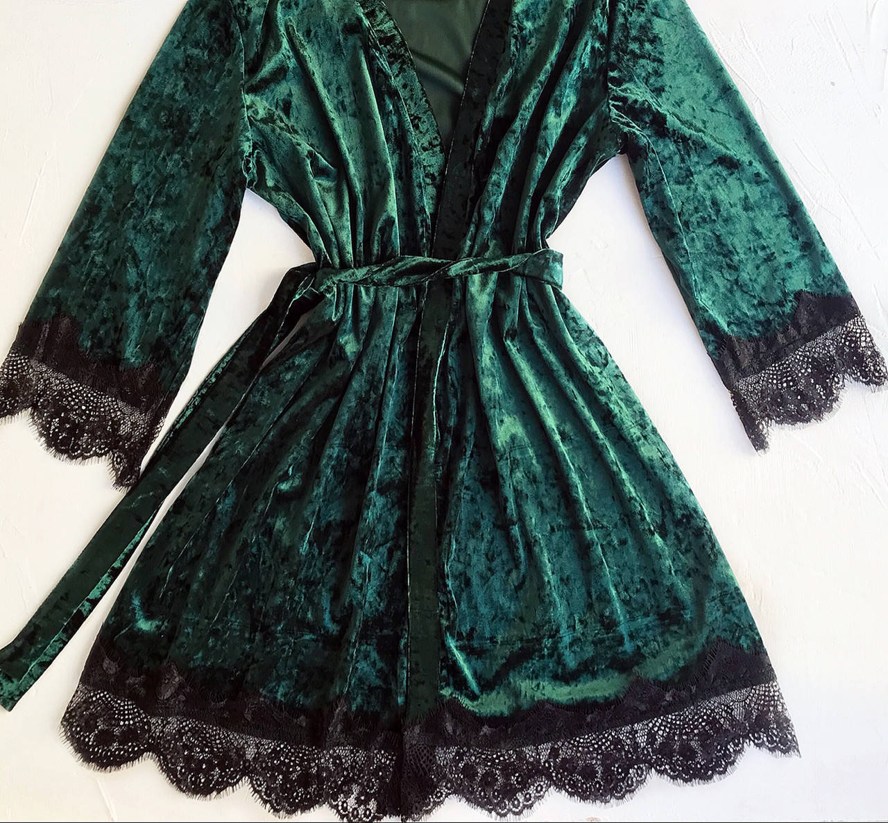 

Женский халат бархат L-XL изумруд