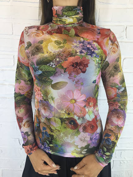 

Гольф женский "Цветы" сетка