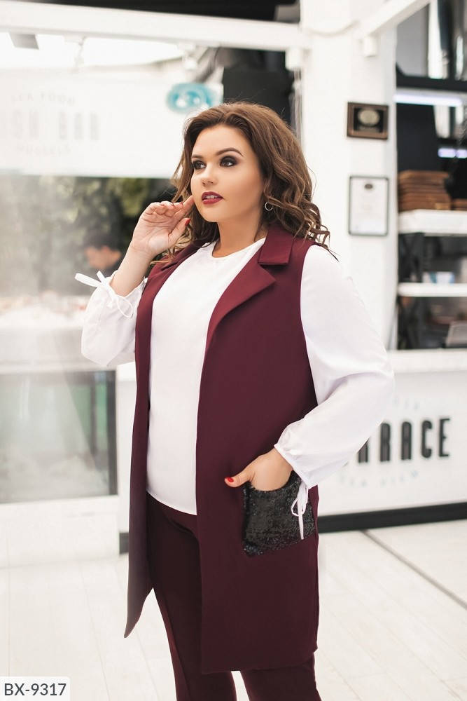 

Женский костюм-тройка в деловом стиле в большом размере Украина Размеры 50-52, 54-56, 58-60, Разные цвета