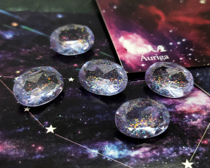 

(10шт) Кристаллы Галактика овал грань 10х14мм (прозрачное дно) (сп5нг-0275)