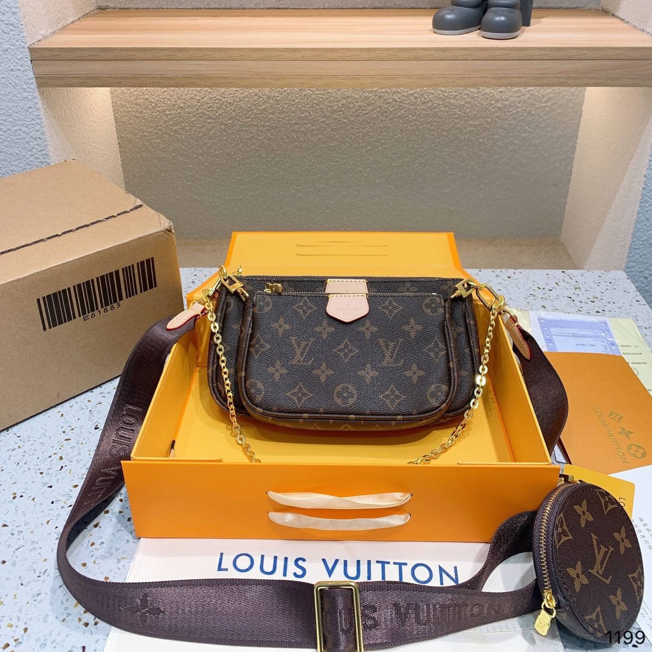 

Женская сумка louis vuitton multi pochette, Коричневый