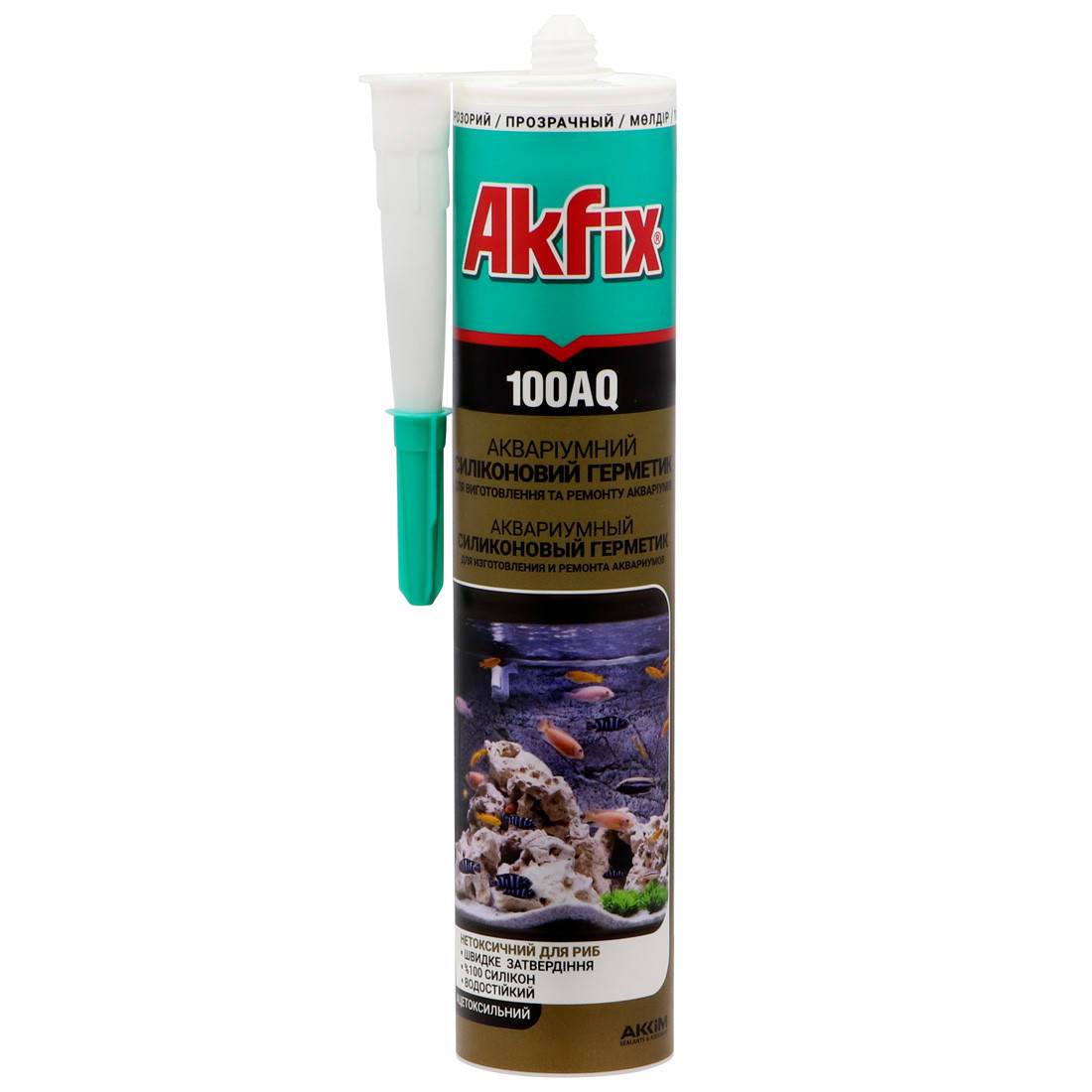 

Герметик силиконовый аквариумный прозрачный AKFIX 100 AQ 280 мл