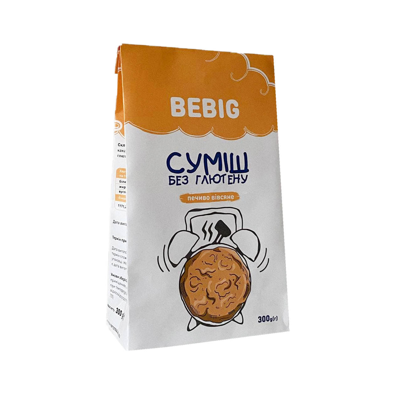 

Суміш для випікання безглютенова "Печиво вівсяне", 450г Bebig
