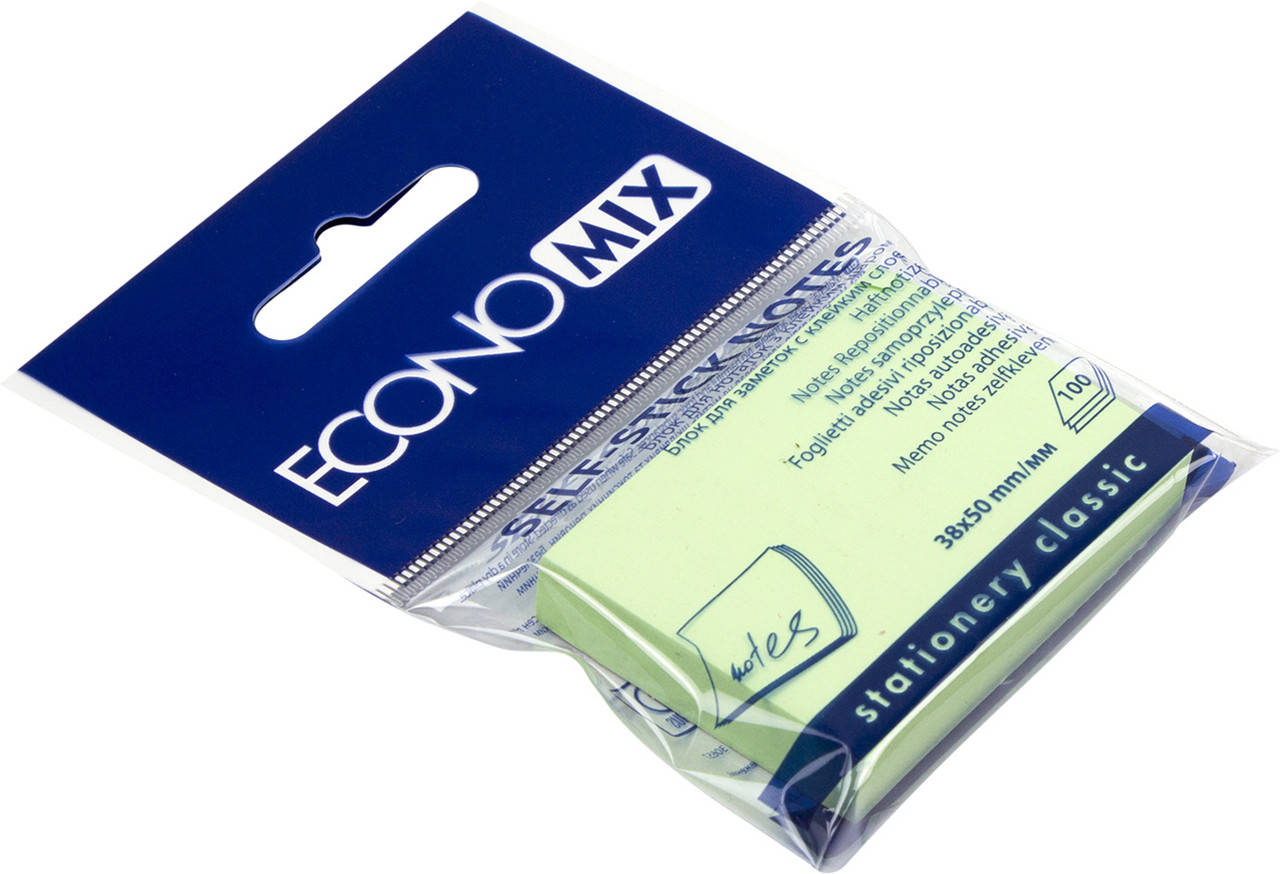 

Блок/зам. липк. краєм 38х50мм 100арк. салатовий "Economix" №E20930-13(12)