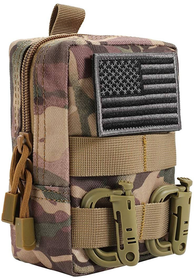 

Тактический подсумок с нашивкой и карабинами, Molle, камуфляж