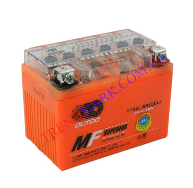 

Аккумулятор OUTDO (АКБ) таблетка MSU 4 Ah 12 V гелевый