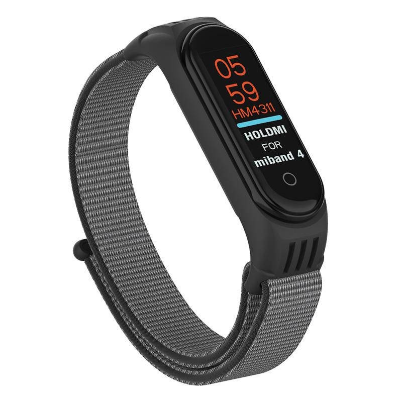 

Мягкий нейлоновый ремешок для фитнес браслет Mi band M5 и Mi band M6 Серый