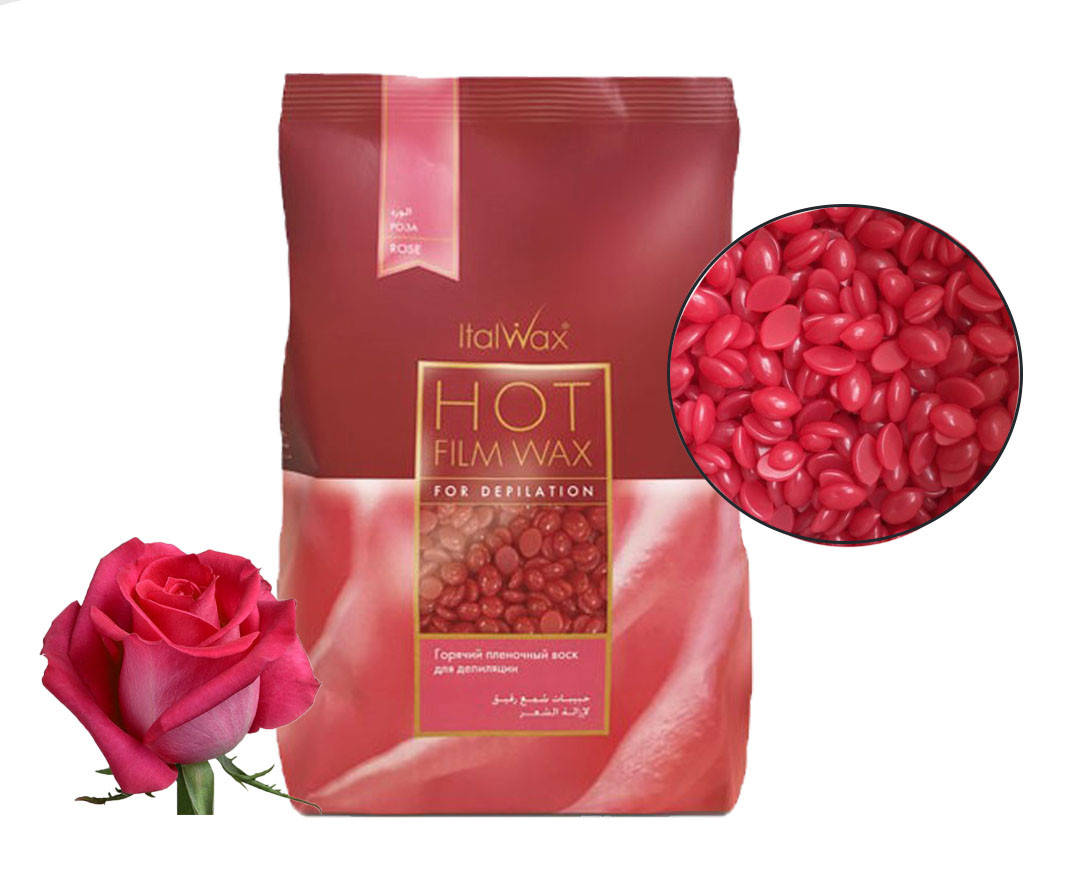 

Воск для депиляции пленочный горячий в гранулах ItalWax Rose, 1000 г - 1 кг роза