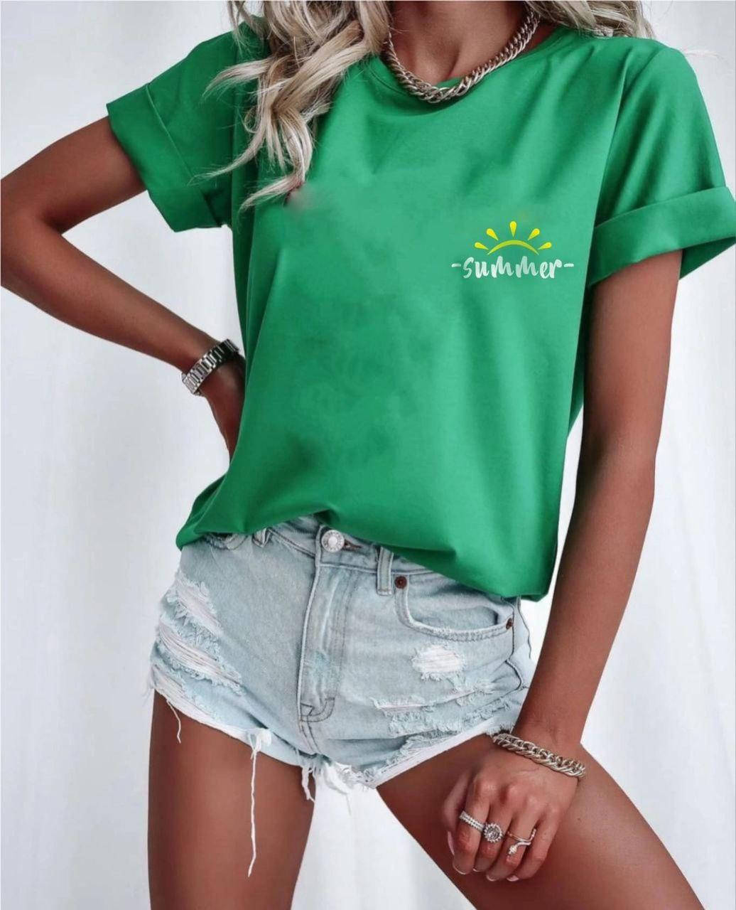 

Молодёжная женская футболка "Summer"; ткань - турецкий кулир/ норма и полубатал