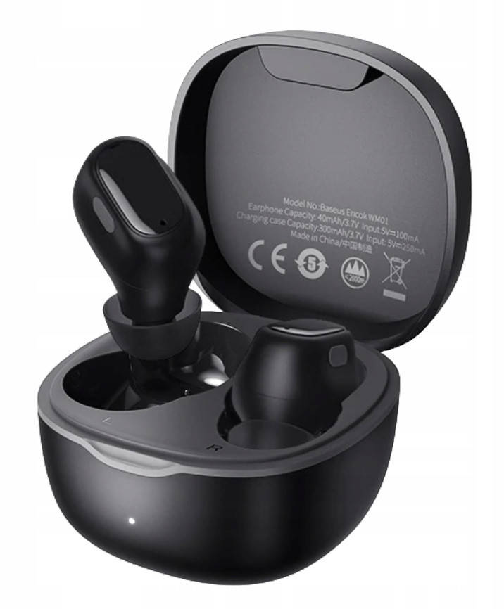 

Наушники вакуумные беспроводные с микрофоном Baseus Encok WM01 Bluetooth в кейсе Черный (NGWM01-01)
