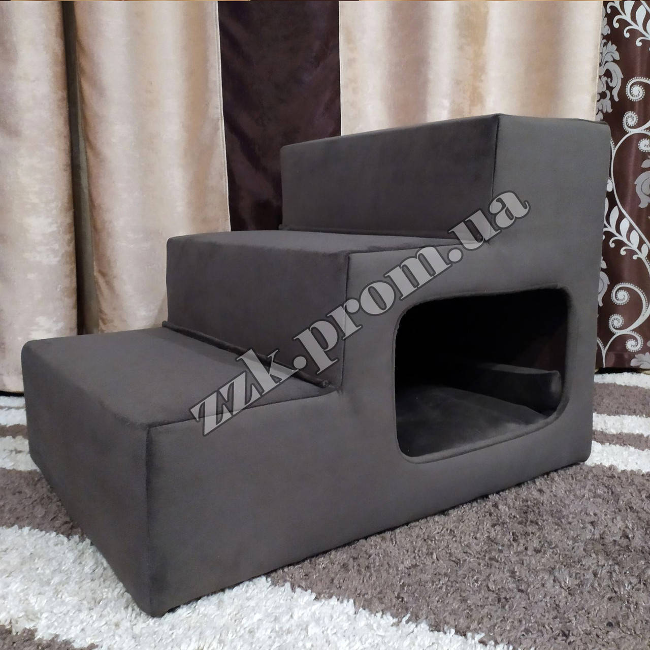 

Лесенка для собачек прикроватная на 3 ступеньки