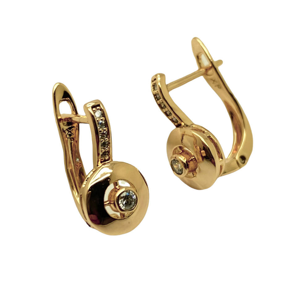 

Серьги гвоздики Xuping. 18k. 16х8 мм