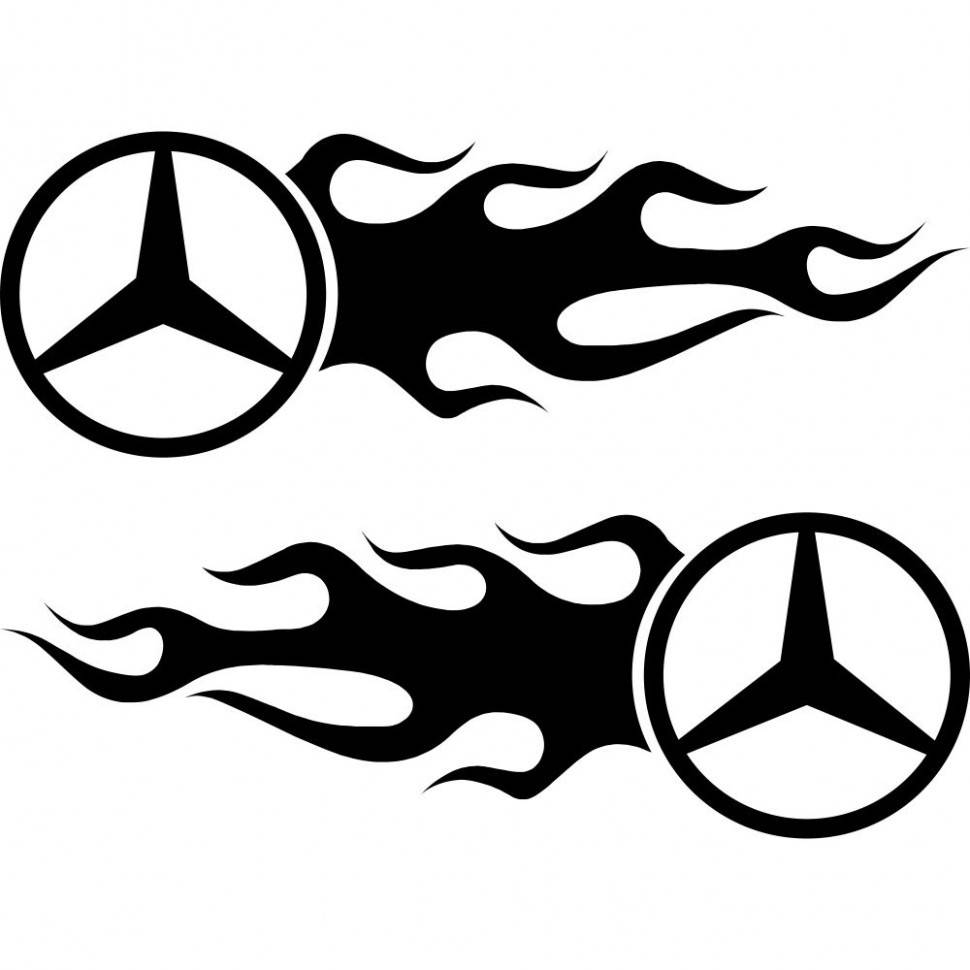 

Набор виниловых наклеек на автомобиль - Mercedes-Benz Пламя (2шт.)