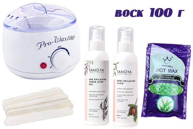 

Набор для депиляции воском пленочным Konsung beauty 100 г с воскоплавом Pro-Wax с флюидом Tanoya CPC