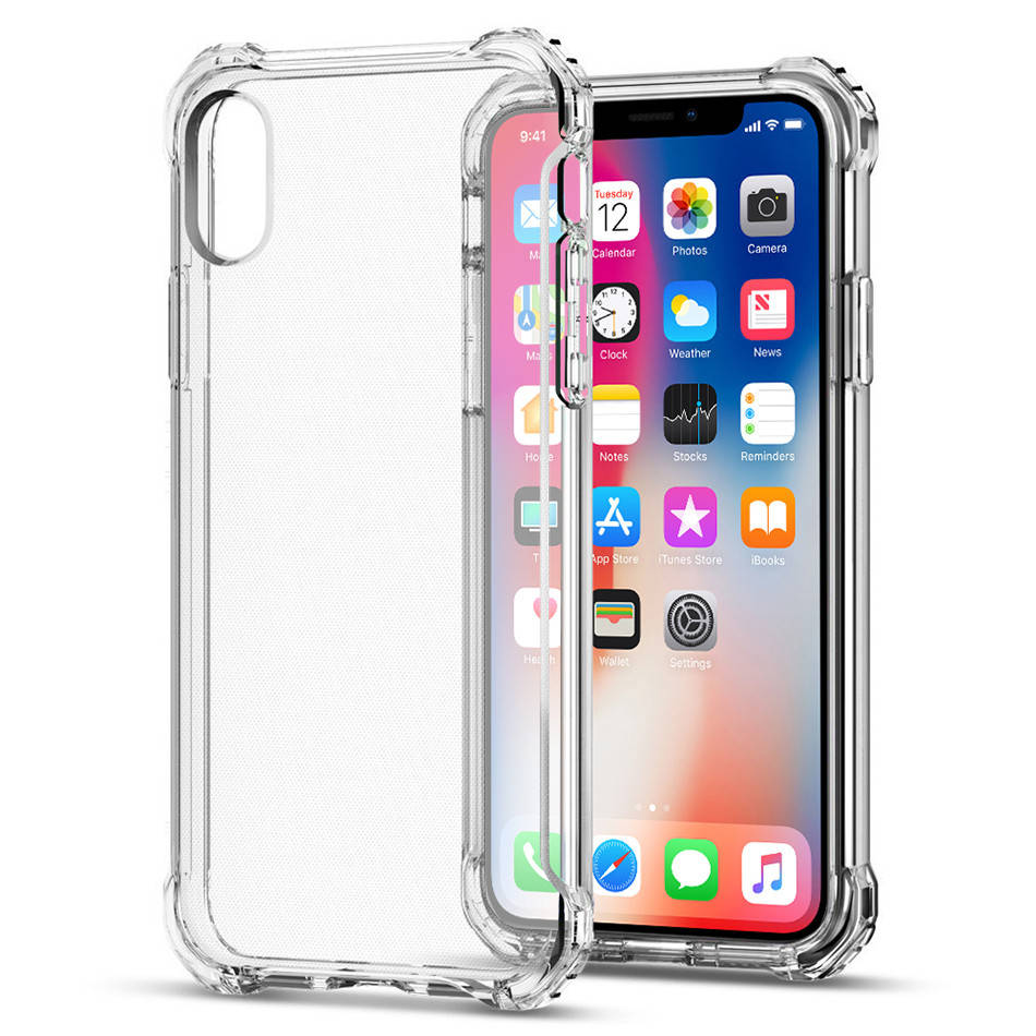 

Силиконовый противоударный прозрачный чехол для iPhone X (бампер)