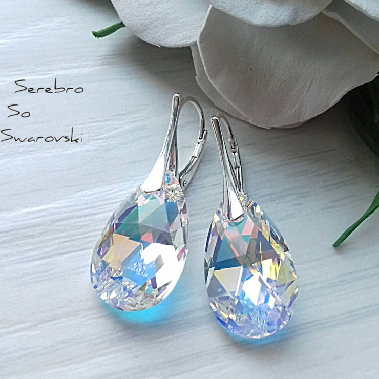 

Серьги из серебра с подвесками Swarovski