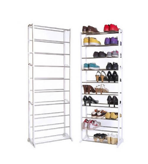 

Полка для обуви складная Amazing Shoe Rack 338 LR (10 уровней), Белый