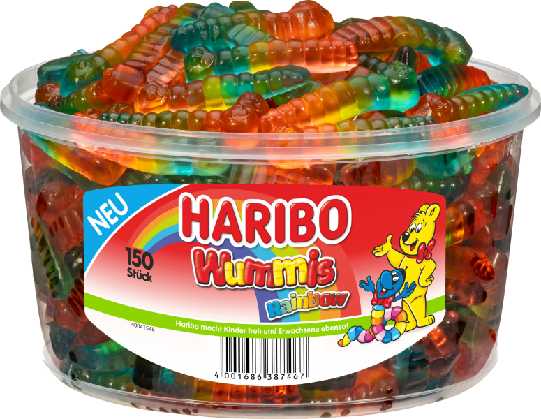 

Желейные конфеты Haribo Wummis Rainbow Харибо Красочные Червяки 150 шт. 1200гр.