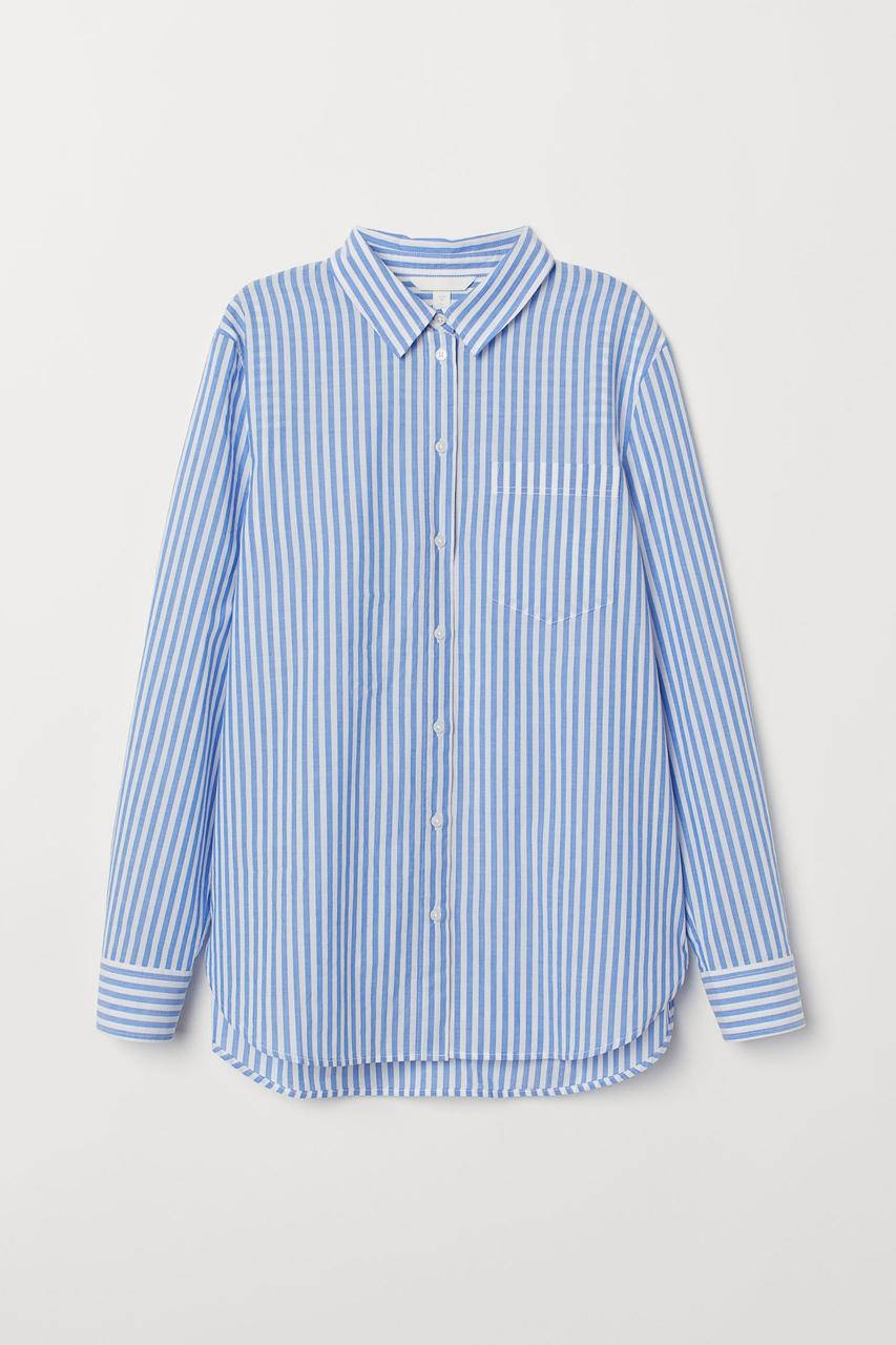 

Женская рубашка в полоску от H&M 38(M), Голубой