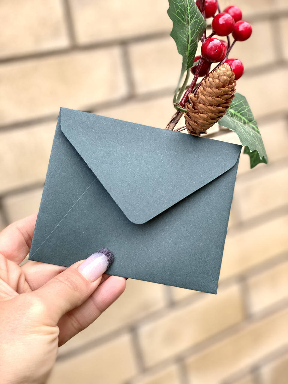 

Конверт мини из картона, малахит, Зеленый