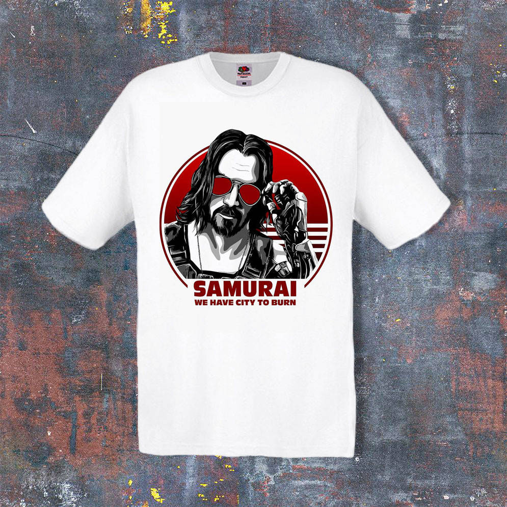 

Футболка Cyberpunk белая с принтом Киберпанк Samurai XL