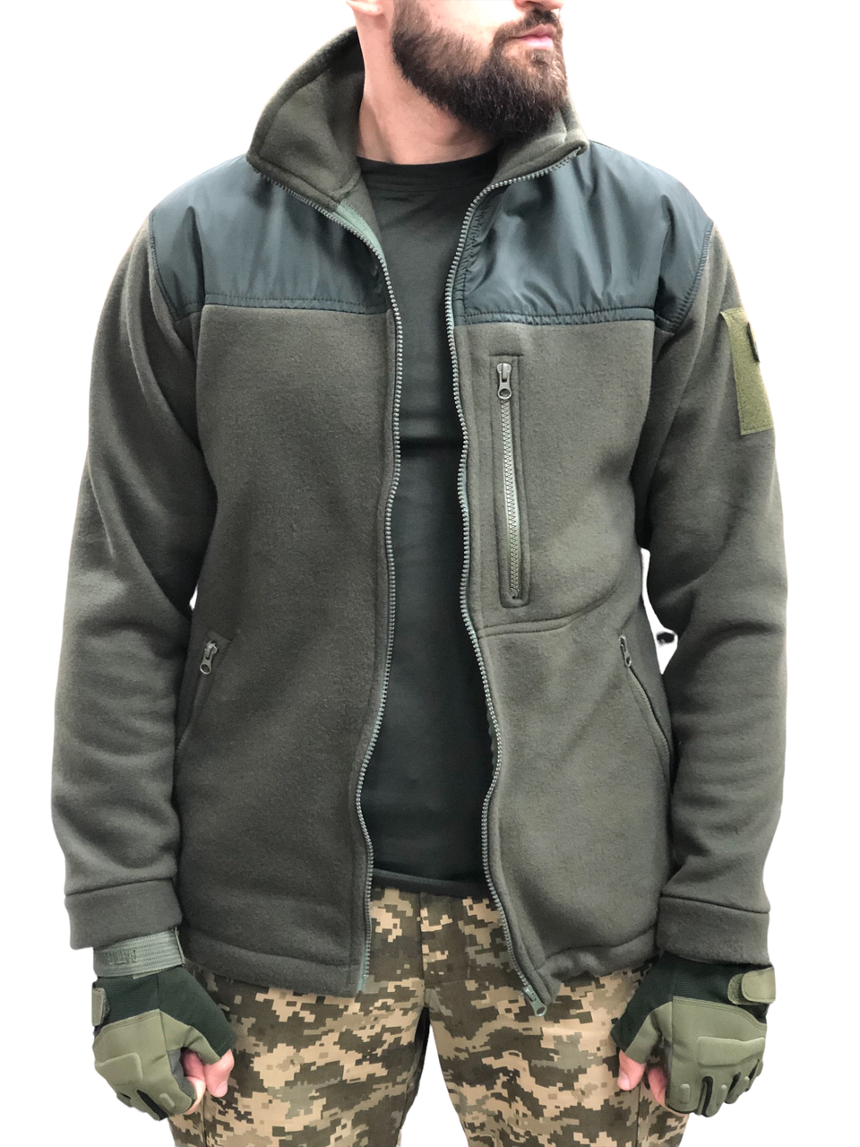 

Флисовая кофта тактическая военная (Олива), флиска для военных ВСУ "XL 54-56", Оливковый