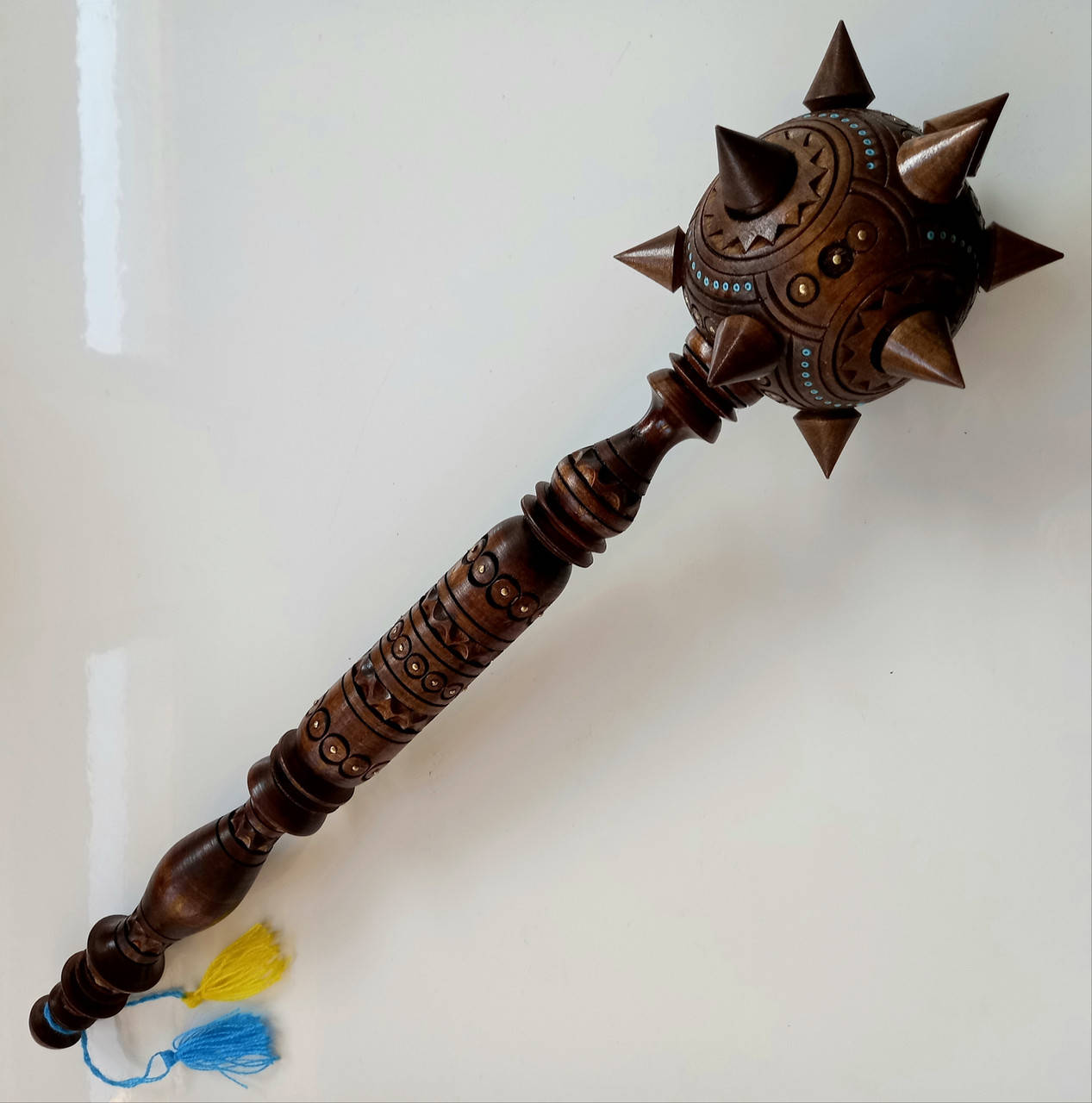 

Булава , резьба , инкрустация , дерево , длина 48 см.