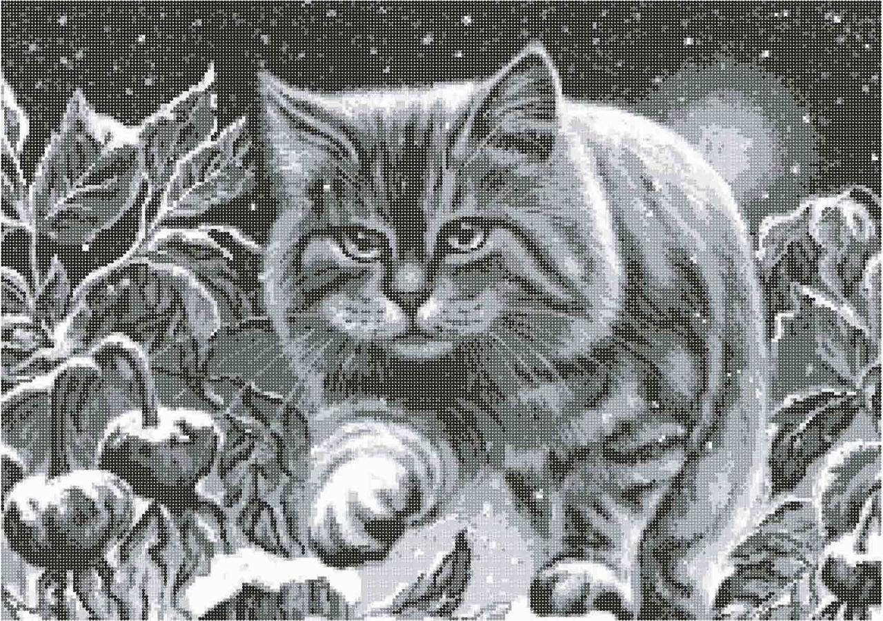 

Схема для вишивки бісером " Снежный кот " А2-К-774