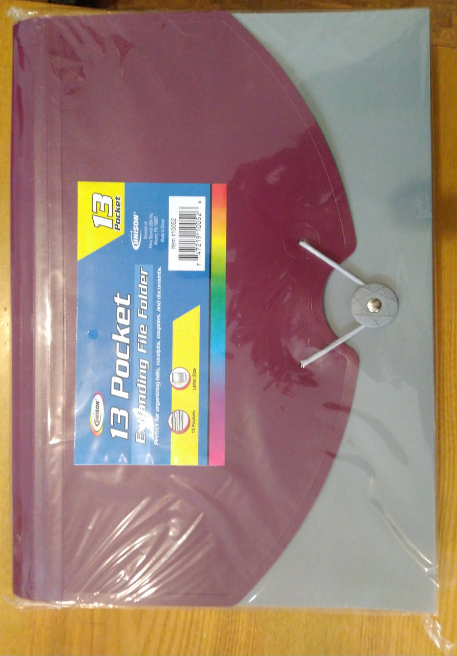 

Папка - портфель пластиковая на 13 отделений на резинке