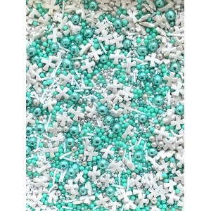 

Декор МИКС Бирюза + крестик 50 г, Белый