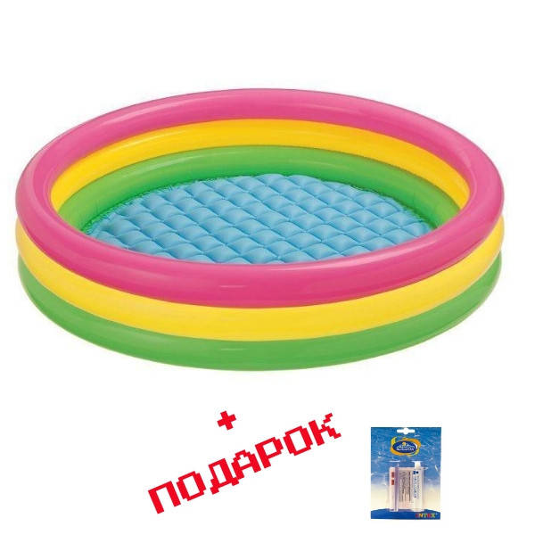 

Детский надувной бассейн - Intex 57412. Радуга 114*25 см