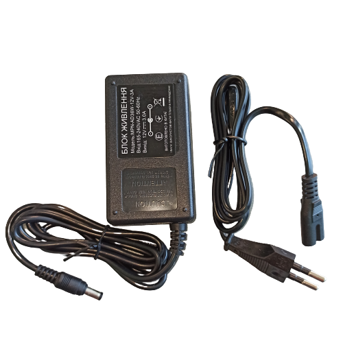 

Блок питания пластиковый 12V 36W 3A MPN-AD36W-12V-3A-1 со штекером и вилкой AVT