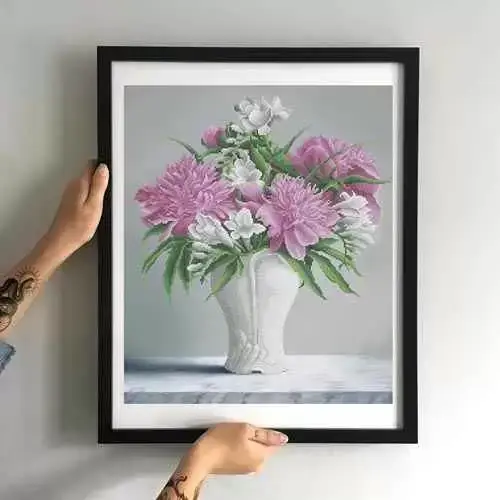 

Набор для вышивки ТМ Мосмара Букет с пионами в белой вазе НБН-024