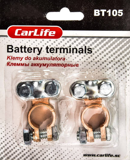 

Клеми акумуляторні Carlife,цинк,мідне покриття ,(2шт)