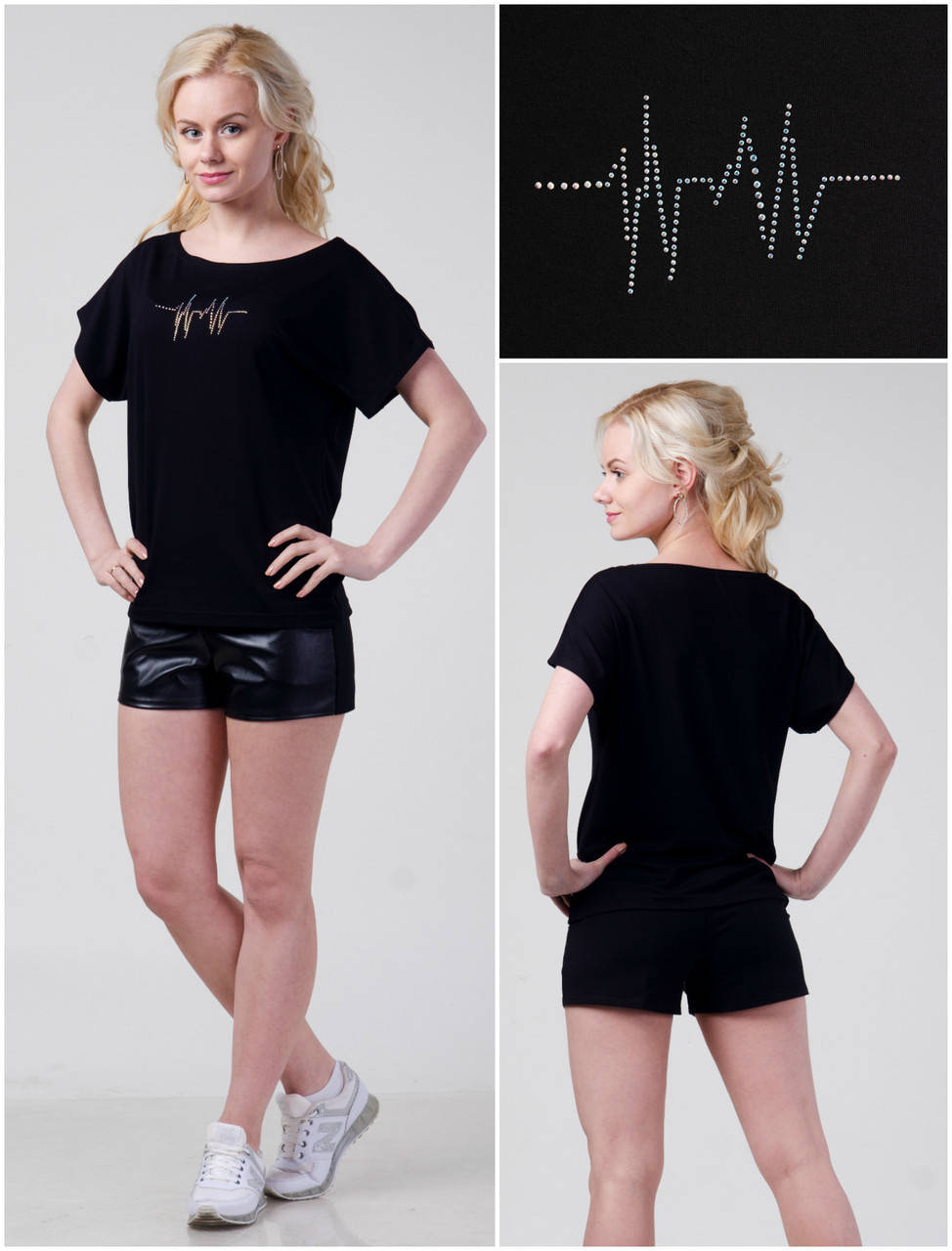 

Женская Футболка - Хулиганка,черная - кардиограмма, Черный