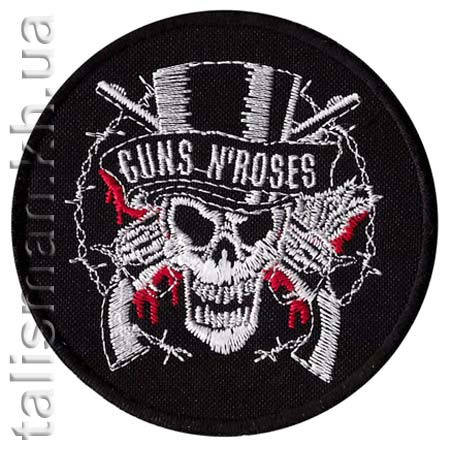 

Нашивка с вышивкой GUNS 'N' ROSES 1 череп с пистолетами