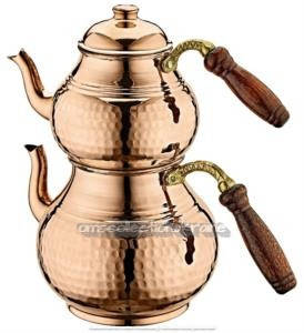 

Двухъярусный чайник из меди (0,8 л и 1,5л) ручки латунь, OMS Collection (Турция), арт.9260