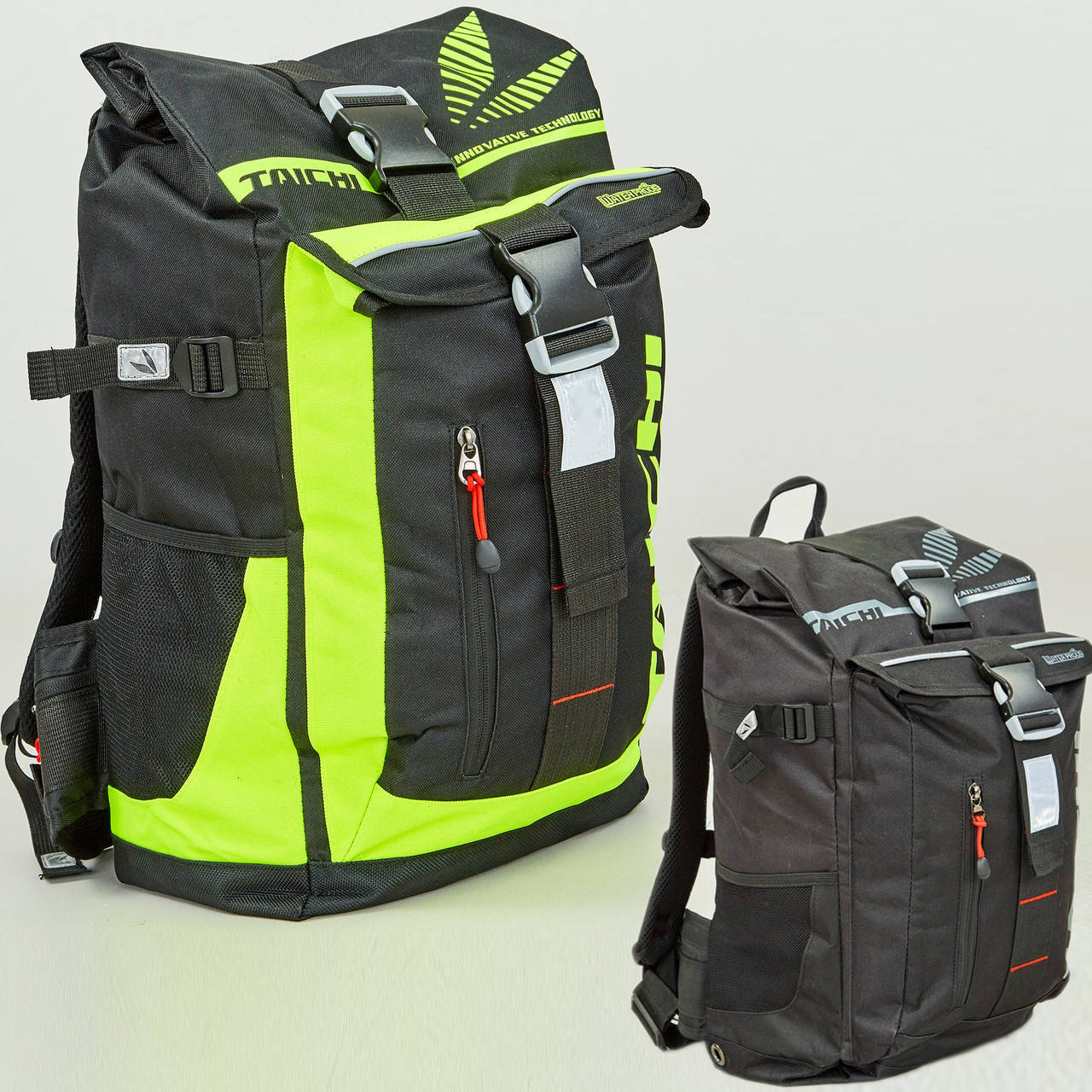 

Моторюкзак Taichi 0305, 2 цвета: размер 59х28х16см Черно-салатовый
